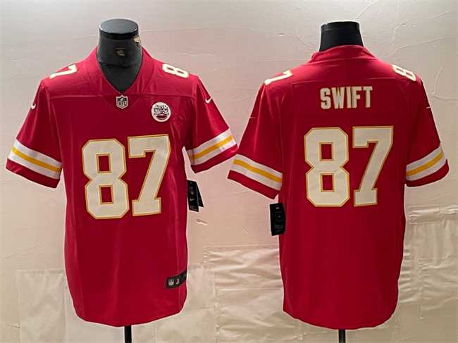 Men's Kansas City Chiefs #87 Taylor Swift Red Vapor Untouchable Limited Jersey
